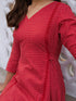 Red Cotton Ethnic Motifs A-Line Kurta Set